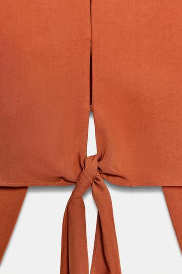 CROPPED TOP WITH BOW - Brick by Zara - Image 9
