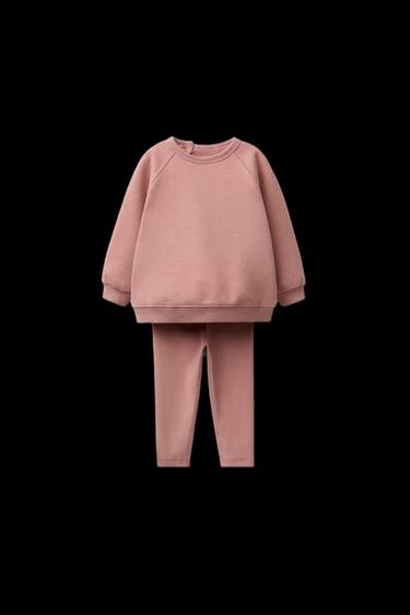 CONJUNTO SUDADERA Y LEGGING LISO - Rosa tiza de Zara