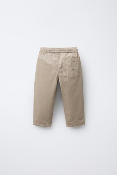 LINED NEEDLECORD TROUSERS - Light beige by Zara - Image 1