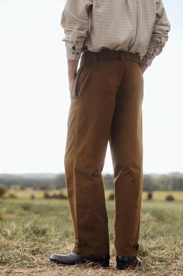 LIMITED EDITION STRUCTURED TROUSERS WITH BELT - Khaki by Zara - Image 3