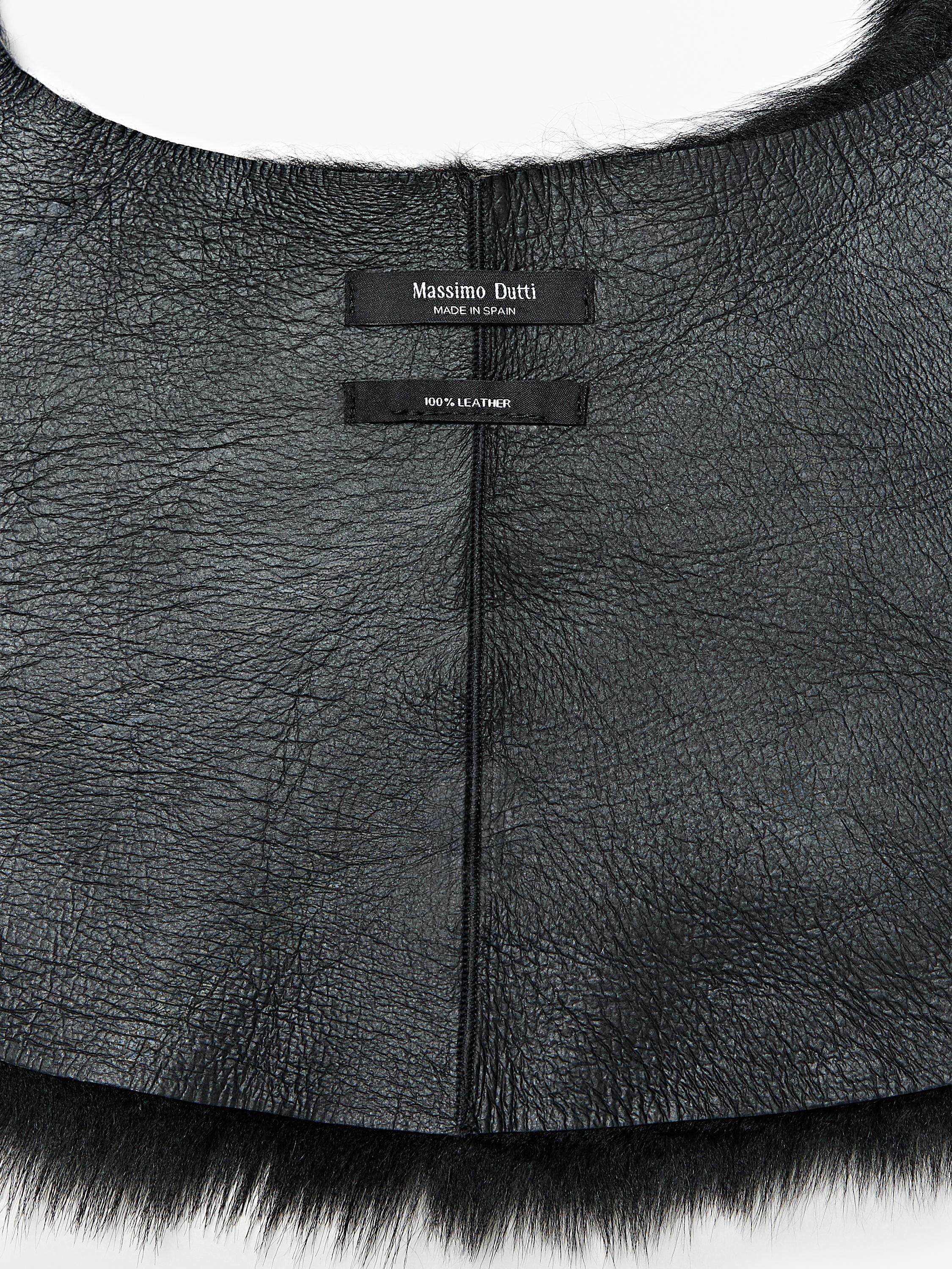 Col en peau avec fourrure