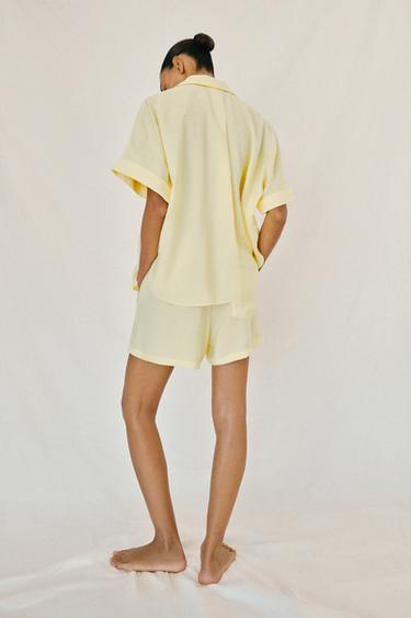 SHORT FLUIDE À TAILLE ÉLASTIQUE - Jaune de Zara - Image 3