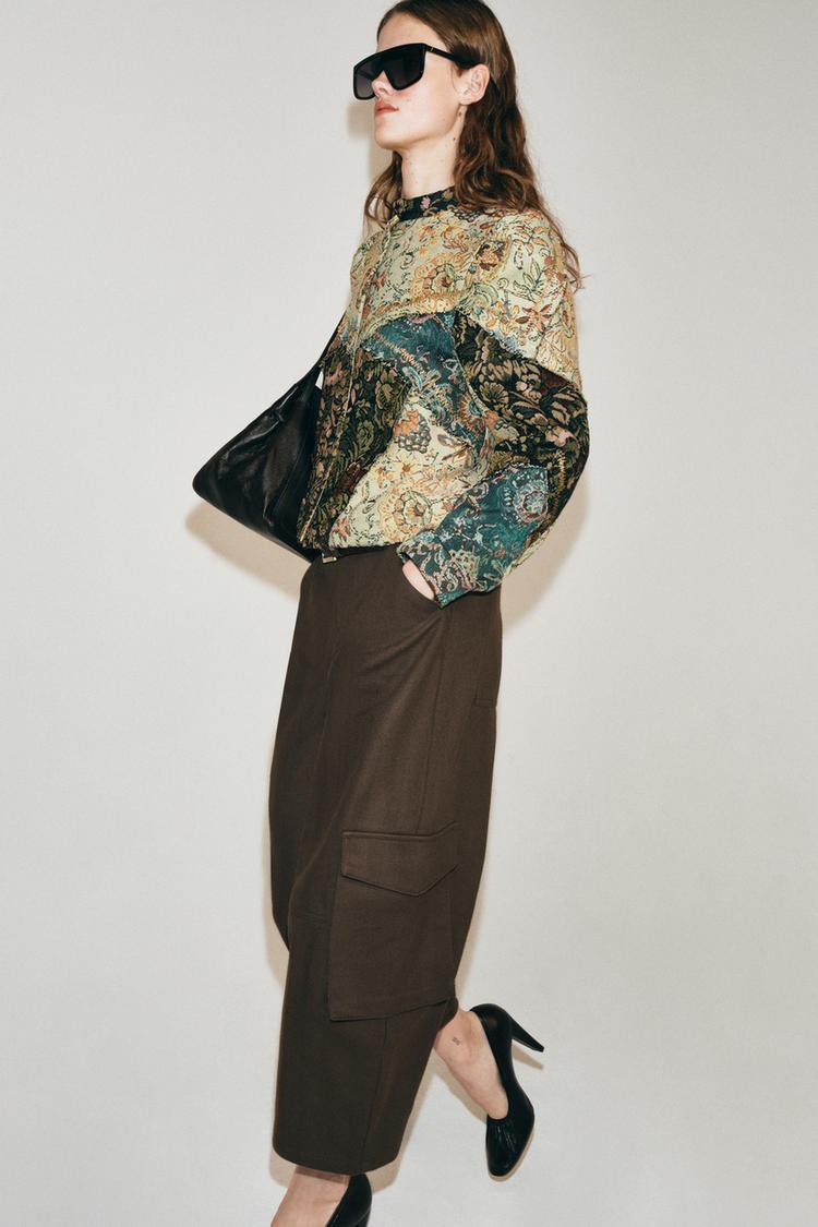 ZW COLLECTION CARGO CAPRI PANTS — Brown