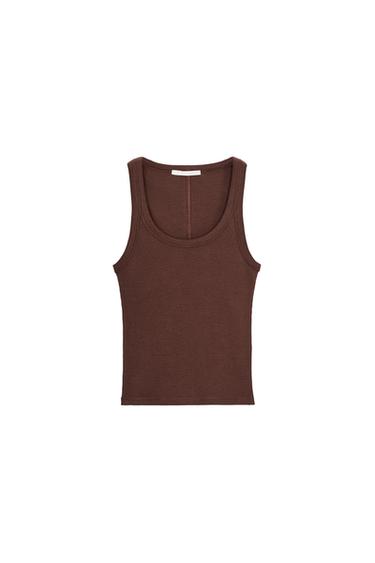 Top Ou T-Shirt Zara Femme Taille 36 - Occasion En Très Bon État, Style Décontracté
