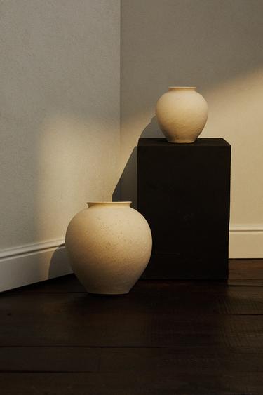 TEXTURED CERAMIC VASE - Grey by Zara - Image 6