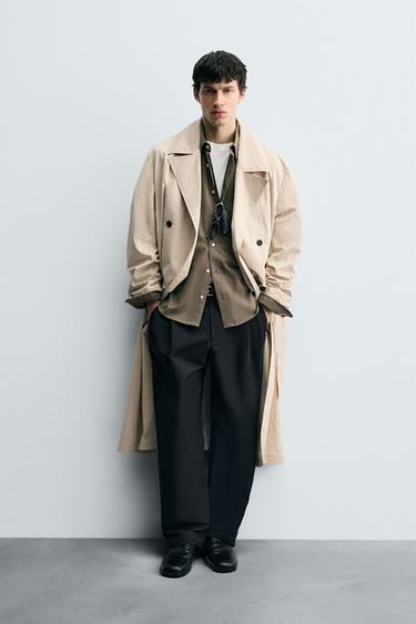 OVERSIZE FIT TRENCH COAT - Oyster-white by Zara - Image 0