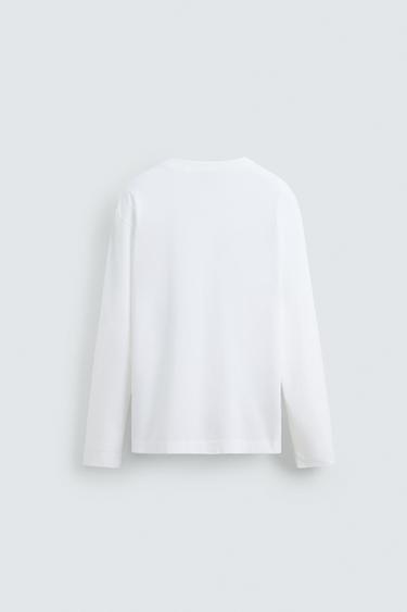 BUTTON NECK T-SHIRT - White by Zara - Image 7