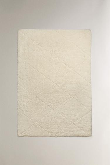 GEOMETRIC DESIGN WOOL RUG - Ecru by Zara - Image 2
