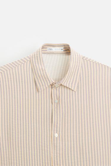 PRINTED TEXTURED SHIRT - Beige by Zara - Image 7