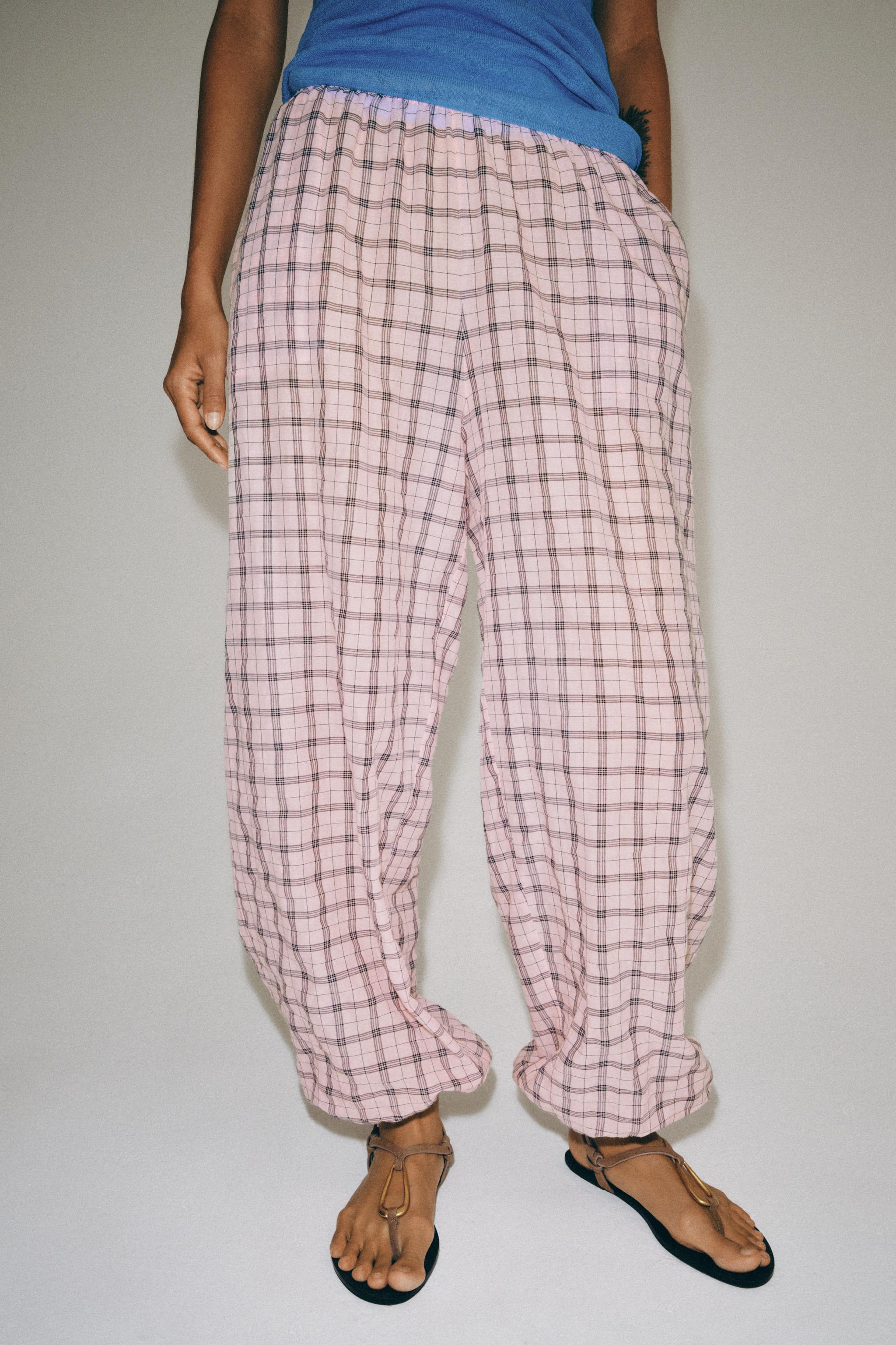 ZW COLLECTION PLAID BALLOON PANTS