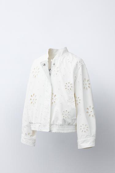 BLOUSON BRODERIE SUISSE - Blanc de Zara - Image 1
