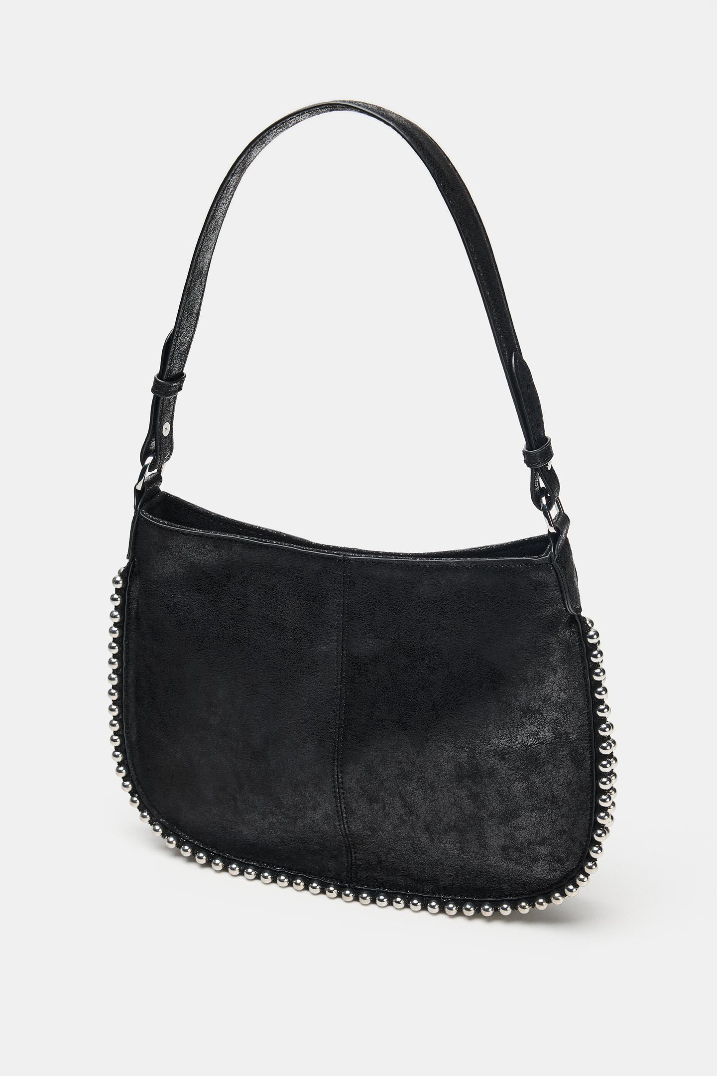 Женская сумка Zara Metallic AppliquÉ Shoulder, цвет: Чёрный — фото 3