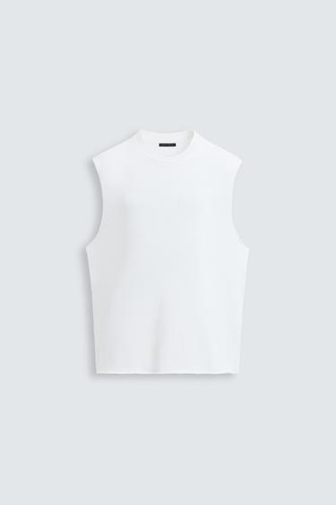 CAMISETA TANK PUNTO IRREGULAR - Blanco de Zara