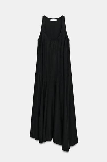 ROBE MI-LONGUE EN LYOCELL - Noir de Zara - Image 4