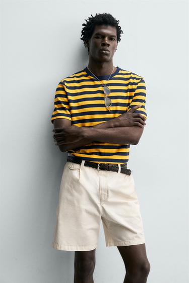 SHORT REGULAR FIT AVEC PLIS - Blanc cassé de Zara - Image 5