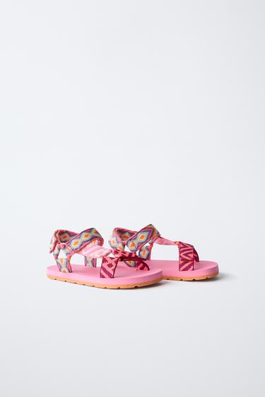 EMBROIDERED SANDALS - Fuchsia by Zara - Image 1