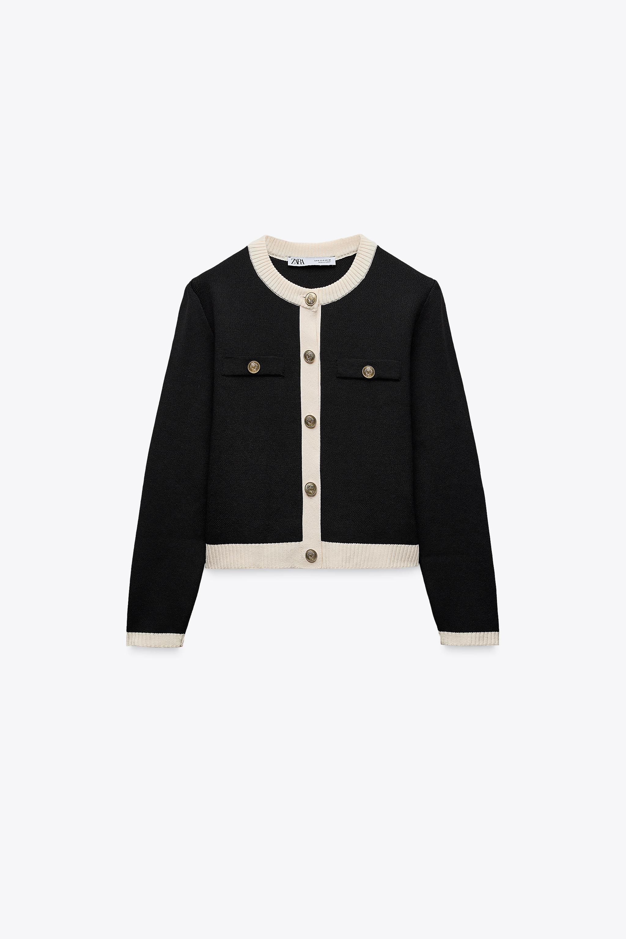 Botones Dorados Chaquetas Punto Niña Zara Rebajas Abrigo Negro