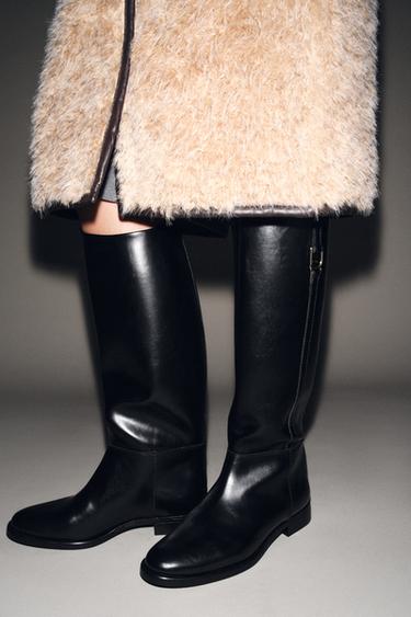 BOTTES PLATES D'ÉQUITATION - Noir de Zara - Image 1