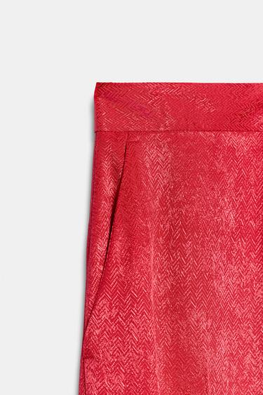 JACQUARD STRAIGHT-LEG TROUSERS - Raspberry by Zara - Image 8