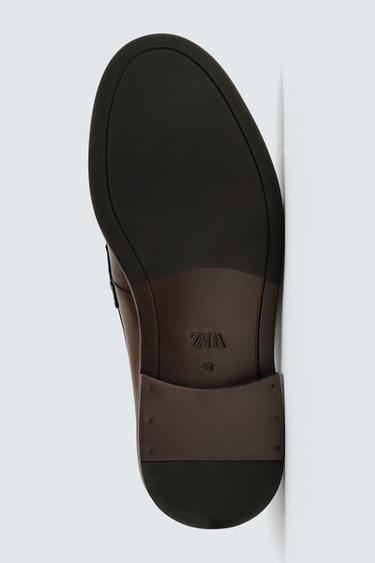 MOCASSINS EN CUIR MASQUE - Marron de Zara - Image 6