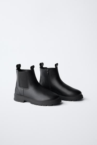 Zara TREADED ANKLE BOOTS - Black