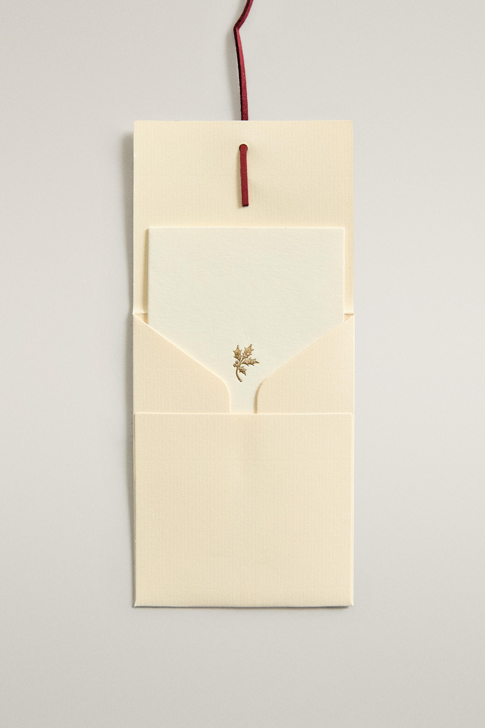 ENSEMBLE CARTES ET POCHETTES DE NOËL EN PAPIER (PACK DE 4)