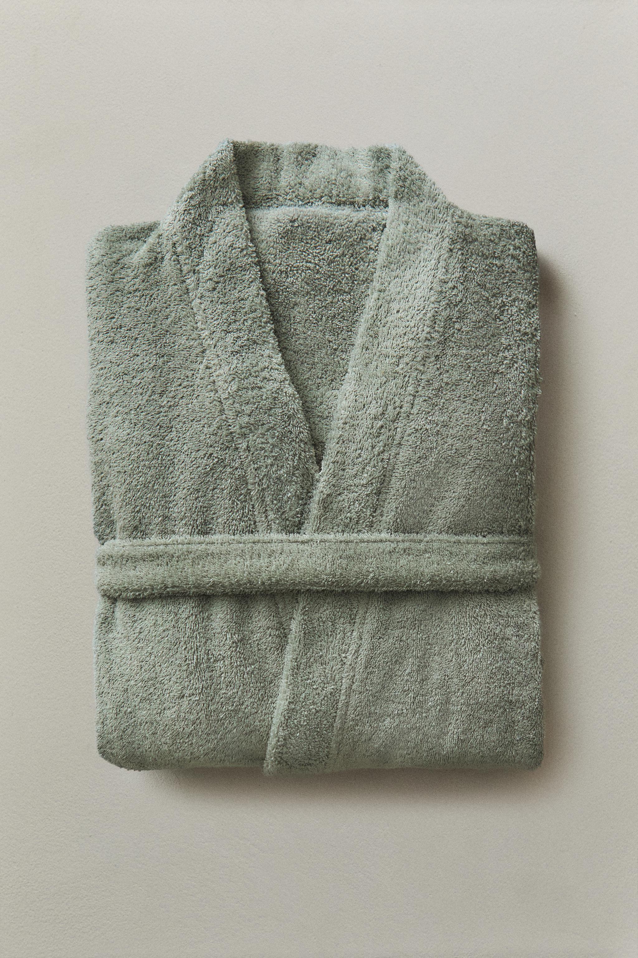 PREMIUM COTTON BATHROBE (420 GXM²) — Blue / Green