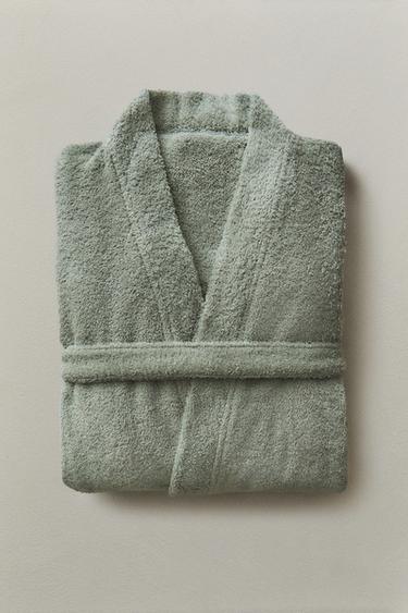 HIGH QUALITY COTTON BATHROBE (420 GXM²) - Blue / Green by Zara