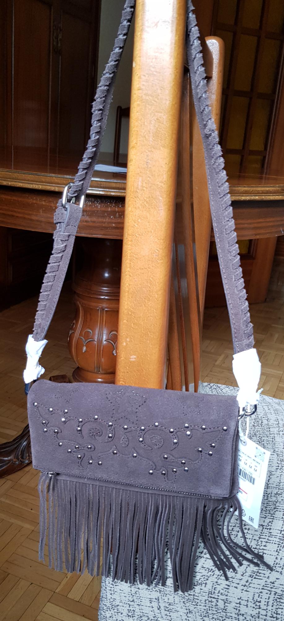 Z3D LEATHER BAG WITH FRINGING