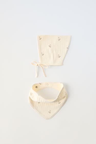 DUCK HOOD AND BANDANA SET - Ecru by Zara - Image 0