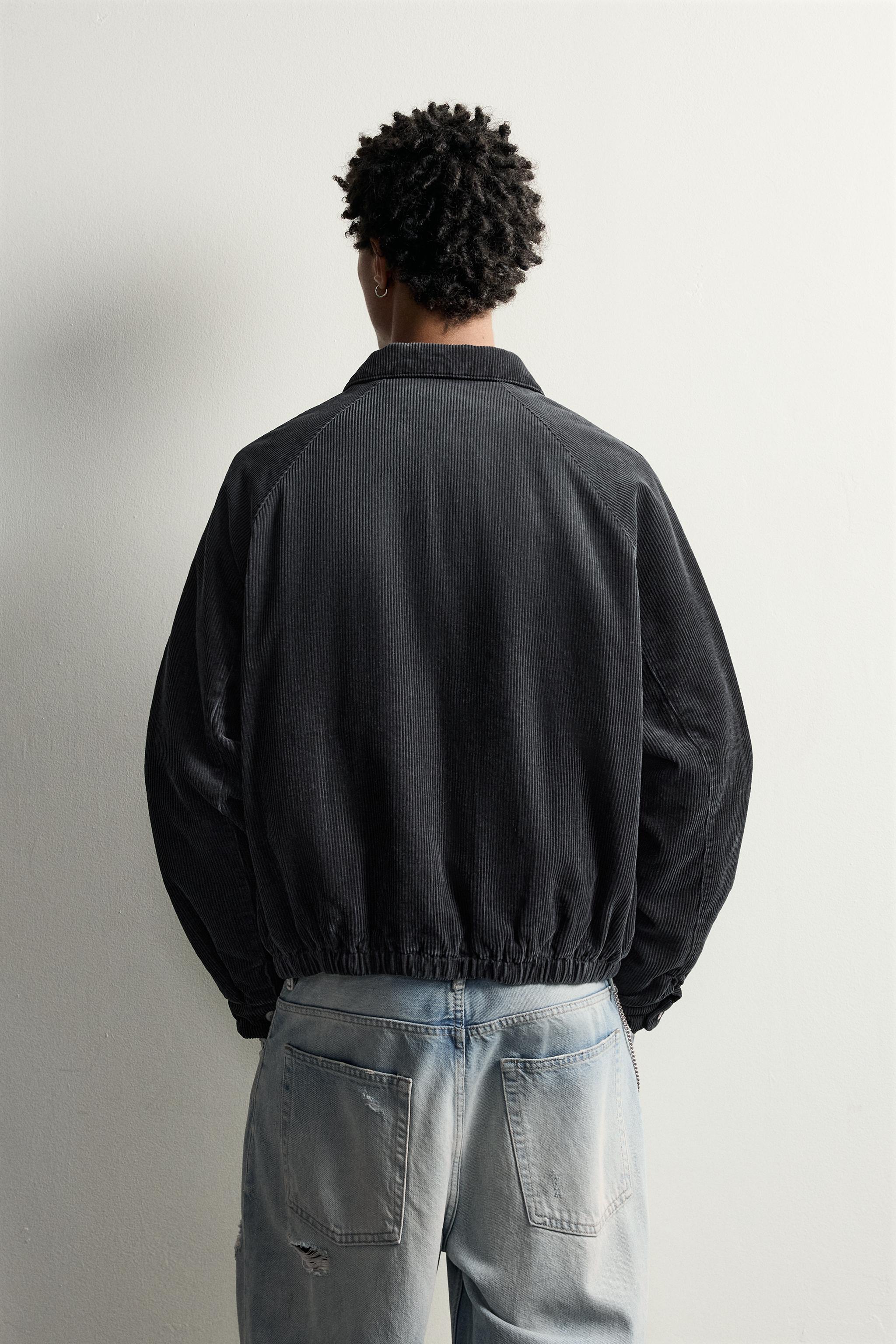 BLOUSON MATELASSÉ EN VELOURS CÔTELÉ COUPE DÉCONTRACTÉE
