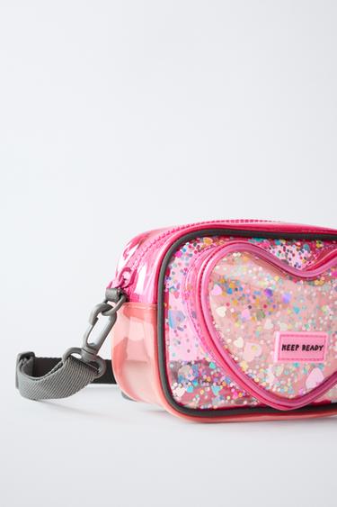 VINYL HEART CROSSBODY BAG - Pink by Zara - Image 2