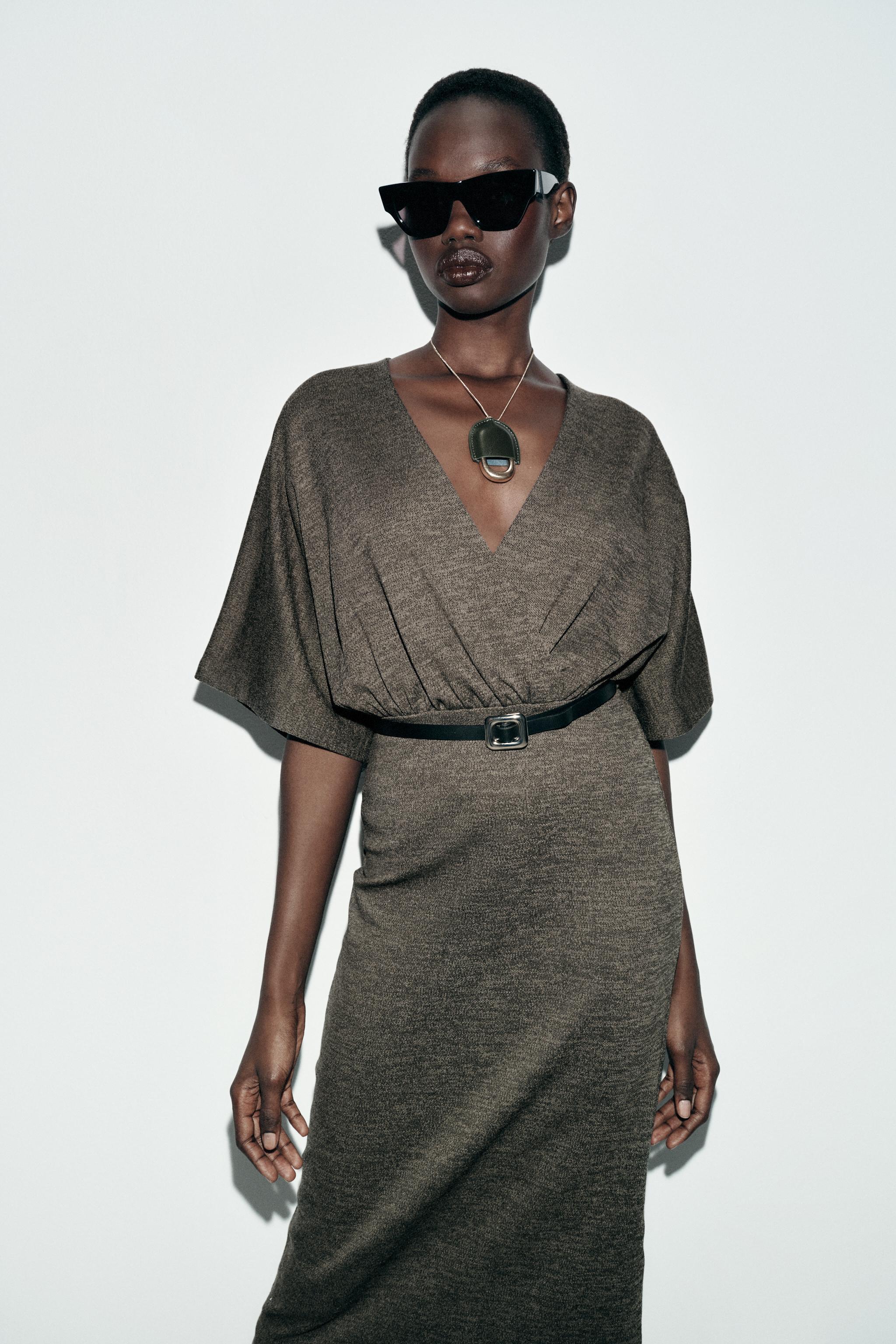 MIDI PIQUÉ DRESS WITH BELT