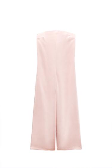 SATIN STRAPLESS JUMPSUIT