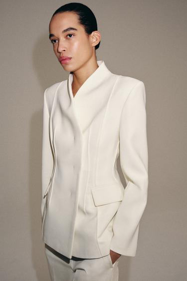 ZW COLLECTION FITTED BLAZER - Ecru by Zara