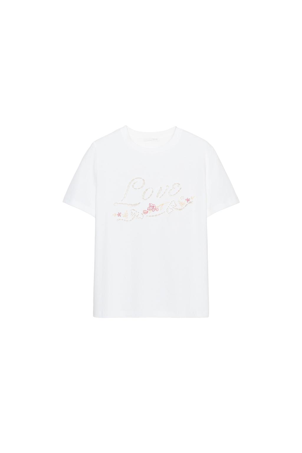 EMBROIDERED TEXT T-SHIRT - image 3