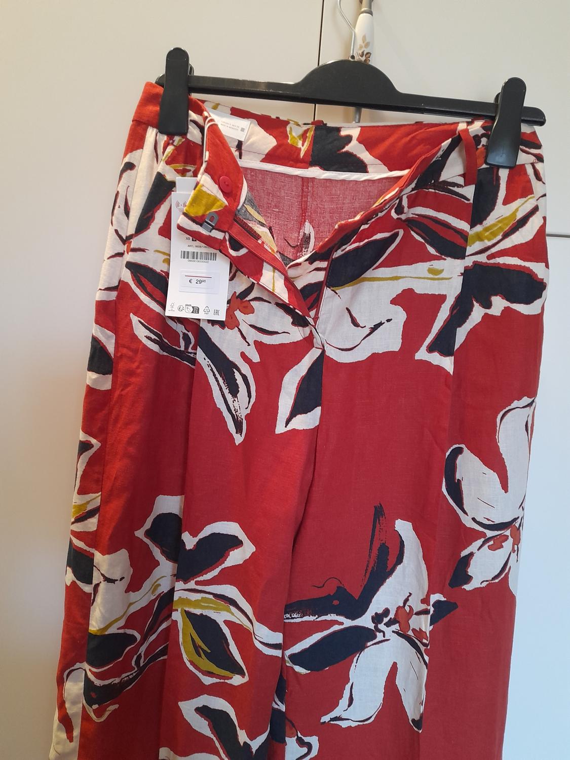 FLORAL PRINT LINEN BLEND TROUSERS - Image 4