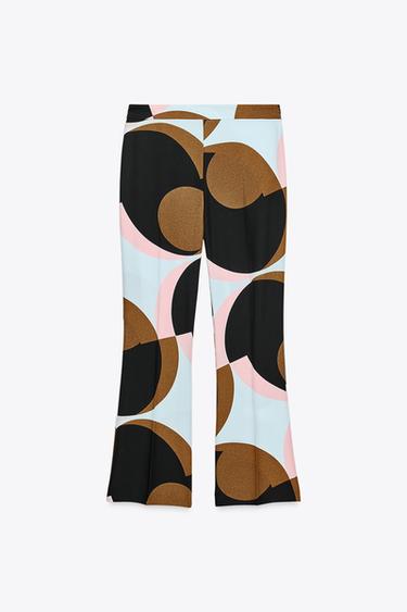 GEOMETRIC PRINT MINI FLARE TROUSERS - Multicoloured by Zara - Image 1