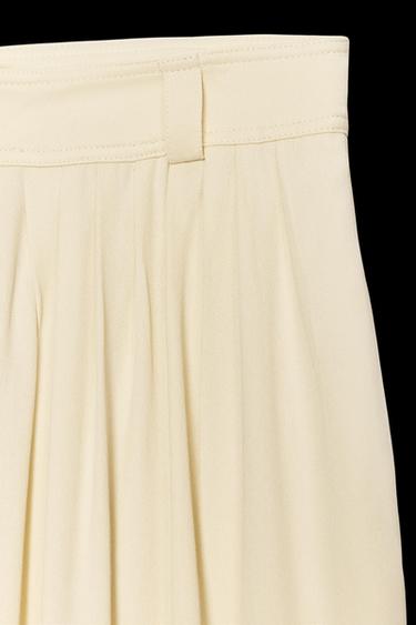Zara ZW COLLECTION PLEATED PANTS - Ecru