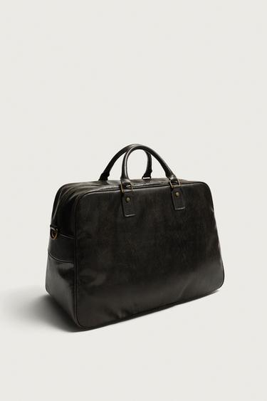 CRACKLED DUFFEL BAG — Brown 2