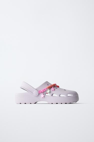 RUBBERISED CLOGS - Lilac by Zara