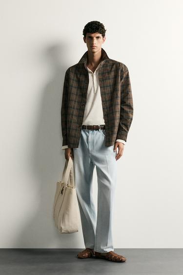 JEANS LOOSE CROPPED FIT - Azul claro de Zara