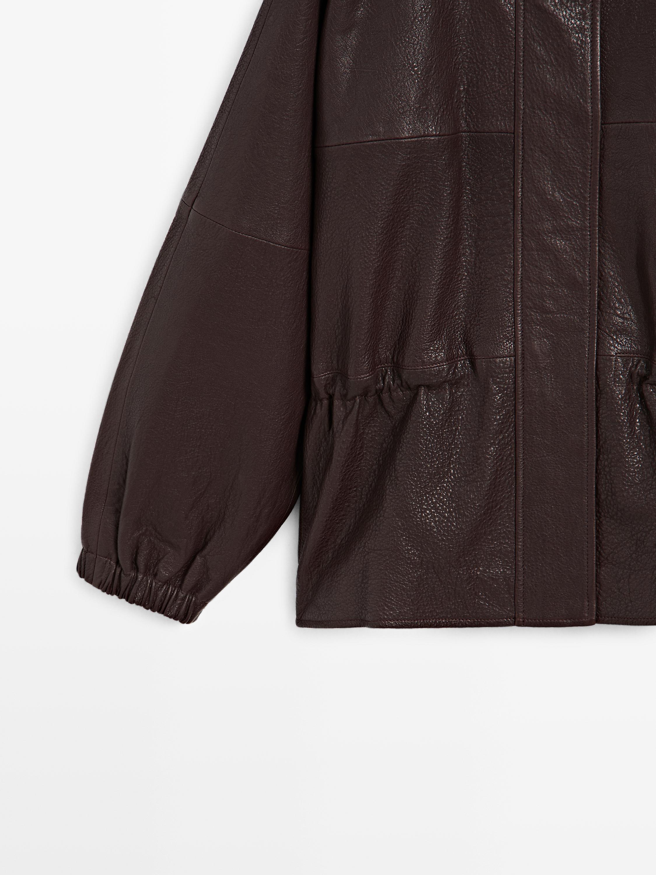 Nappa leather jacket with grainy finish