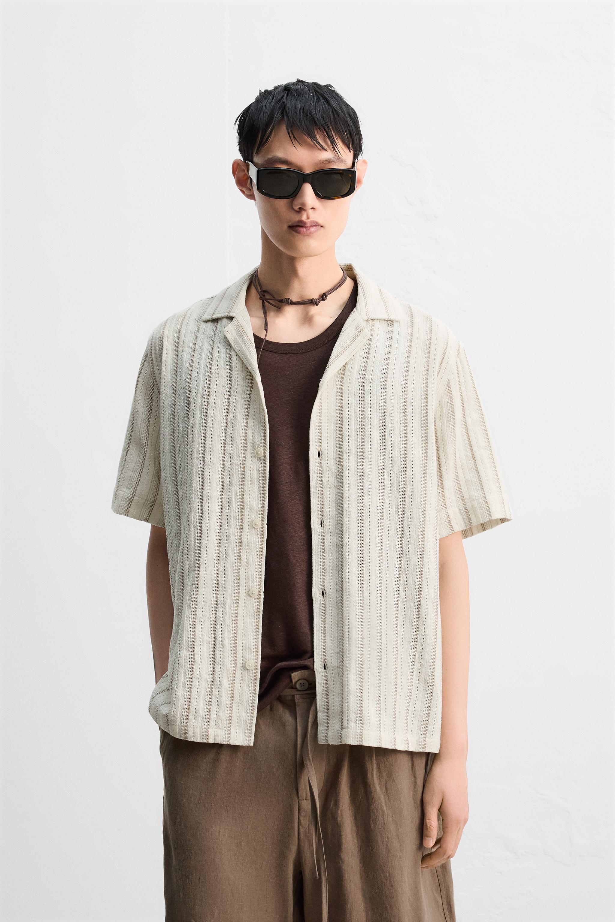 ZARA ザラ 半袖シャツ サイズXL R-6321 a□ザラ⁄ZARA 無地 ストレッチ 半袖シャツM紺⁄MENS⁄54