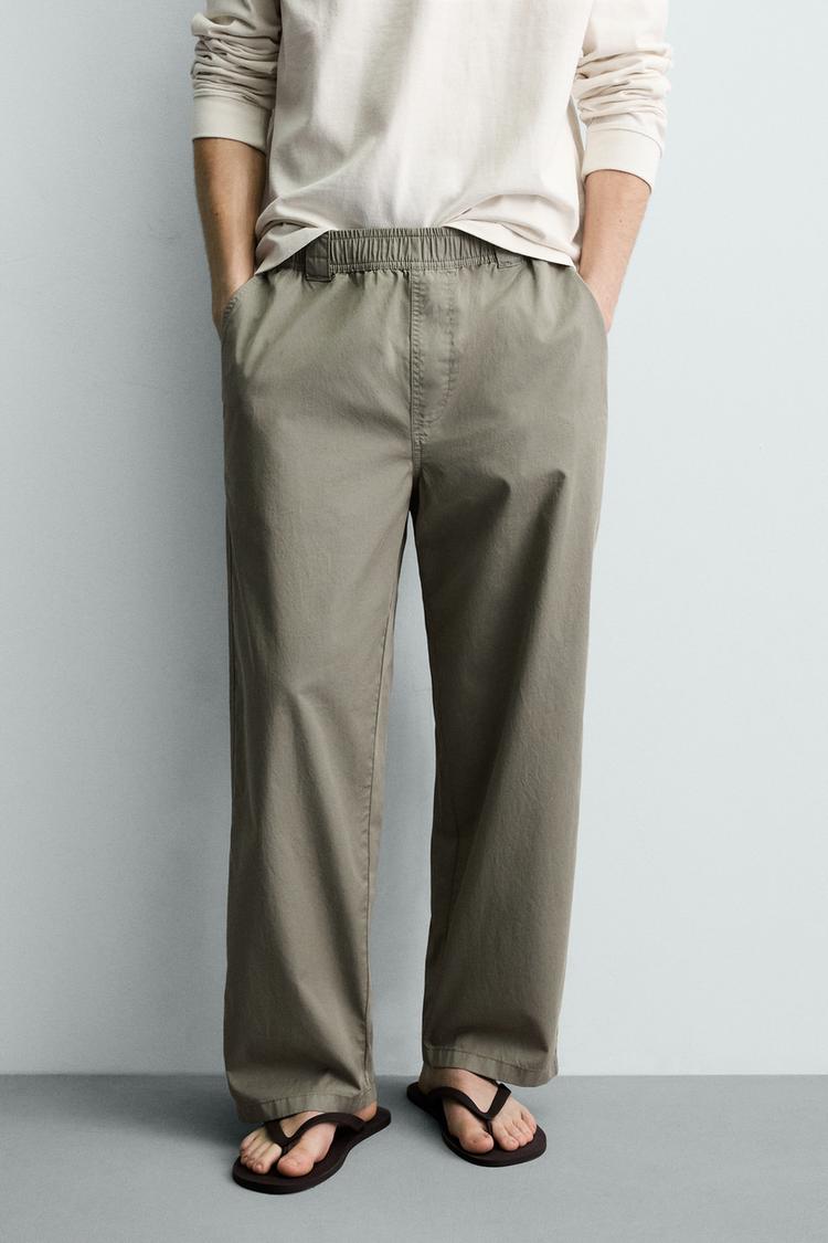 ZARA RELAXED FIT COTTON TROUSERS