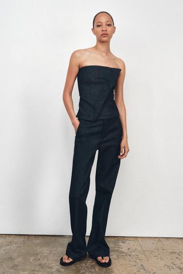 ZW COLLECTION DENIM TOP - Blue by Zara