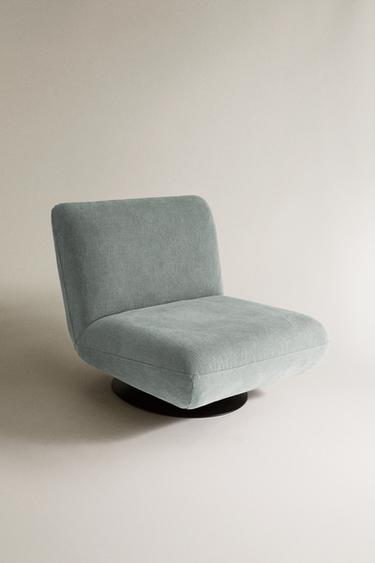 COTTON SWIVEL ACCENT CHAIR - Duck blue by Zara - Image 1