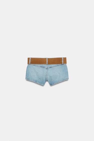 SHORT Z1975 EN DENIM À CEINTURE - Bleu moyen de Zara - Image 8