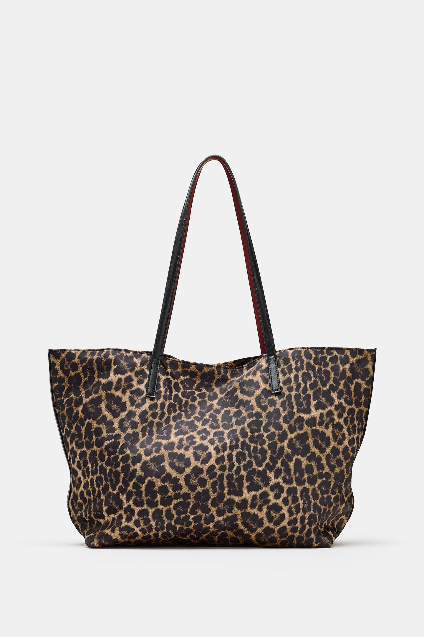 Женская сумка Zara Printed Shopper, цвет: Леопардовый — фото 2