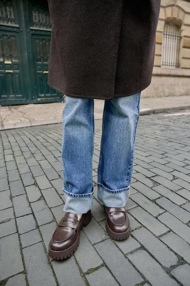 MOCASSINS À SEMELLE CRANTÉE - Marron de Zara - Image 1